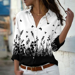 Temperament Loose Shirt Women Fashion Casual  Women Shirts New Printed Tops Women