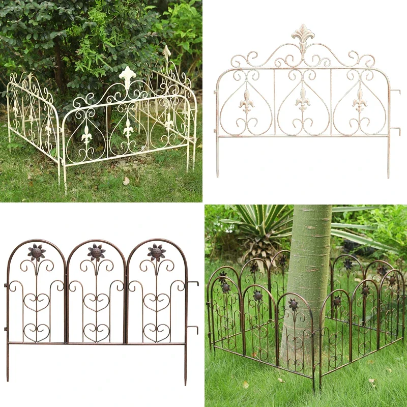 

American yard wrought iron small fence guardrail decoration garden courtyard fence climbing vine shelf kindergarten outdoor part