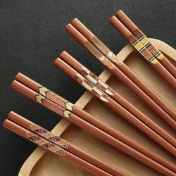 High-grade Cherry Wood Chopsticks Creative Household Wooden Chopsticks Japanese Anti-slip Anti-mold Chopsticks Wooden Tableware