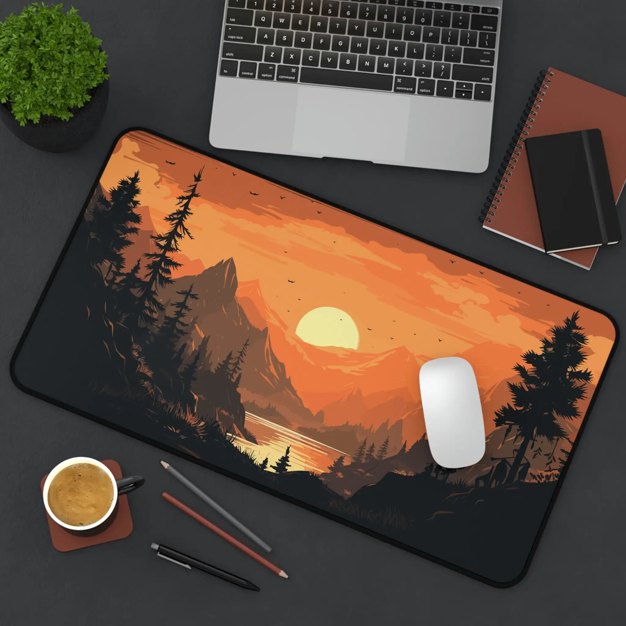 Sunset Sky Pattern Table Pad, Natural Landscape XXL Mouse Pad, Non-Slip Waterproof Gaming Mouse Pad, Suitable for Work and Play