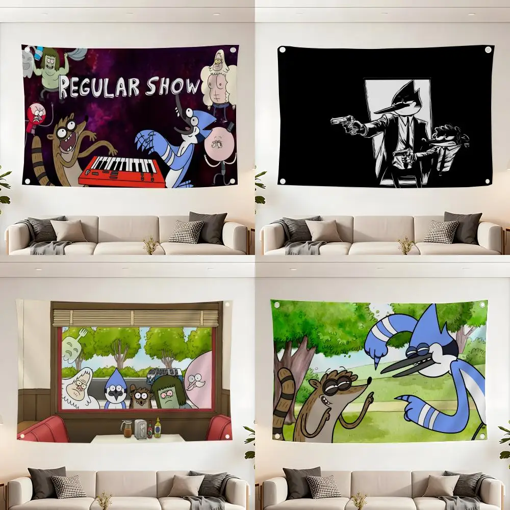 Cartoon R-Regular Show-S Flags flag For Living Room Home Dorm Decor Wall Outdoor Camping Party Banner Gifts