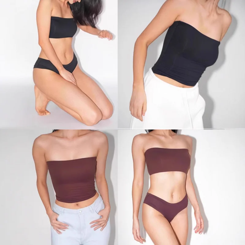 

Сексуальный купальник для девушек, однослойный дизайн, высокая эластичность, топ-трубка, ощущение обнаженности, удобный и дружелюбный к коже с накладками для груди