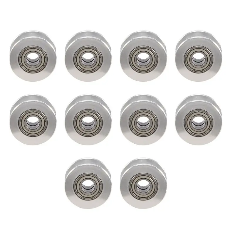Hot Selling-GT2 20 Toothless Bore 5Mm Aluminum Timing Belt Idler Pulley For 3D Printer 6Mm Width Timing Belt (Pack Of 10Pcs),GT2