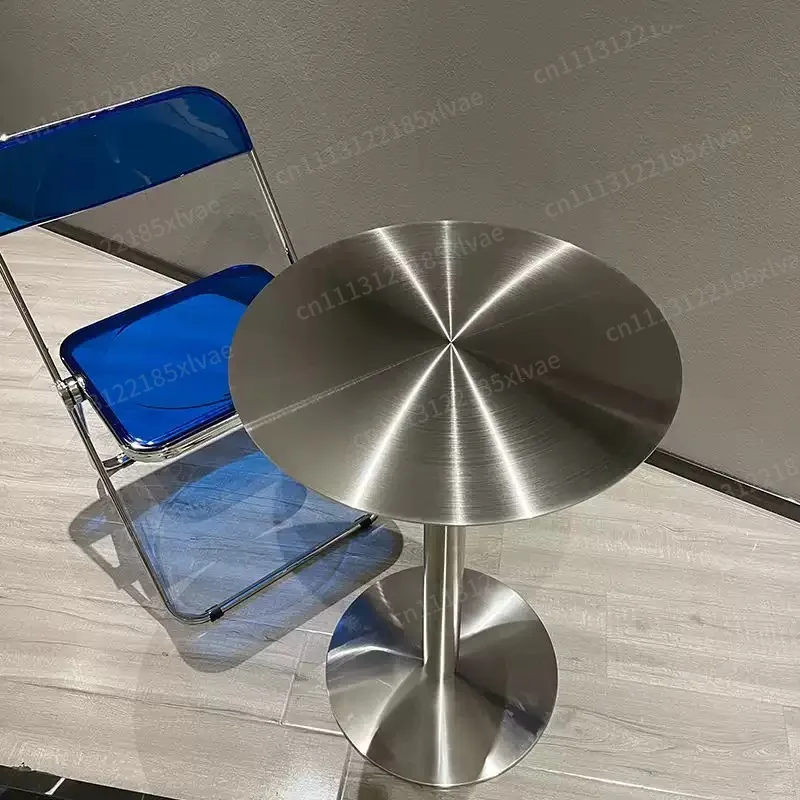 Industrial Stainless Steel Dining Table, Round & Square Tables for Cafe & Dessert Shop