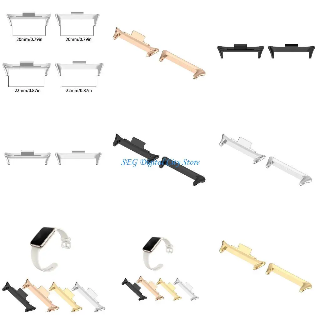 

U75B Watchband Connector Lugs Adapter Strap Link for Band 8 Bracelet Headgrain 2x