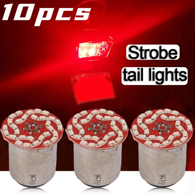 Motorcycle Strobe Led Brake Light 1157 Car Turn Signal Tail Lamp High Bright DRL Flash Reversing Stop Lamp Parking Tail Lamp