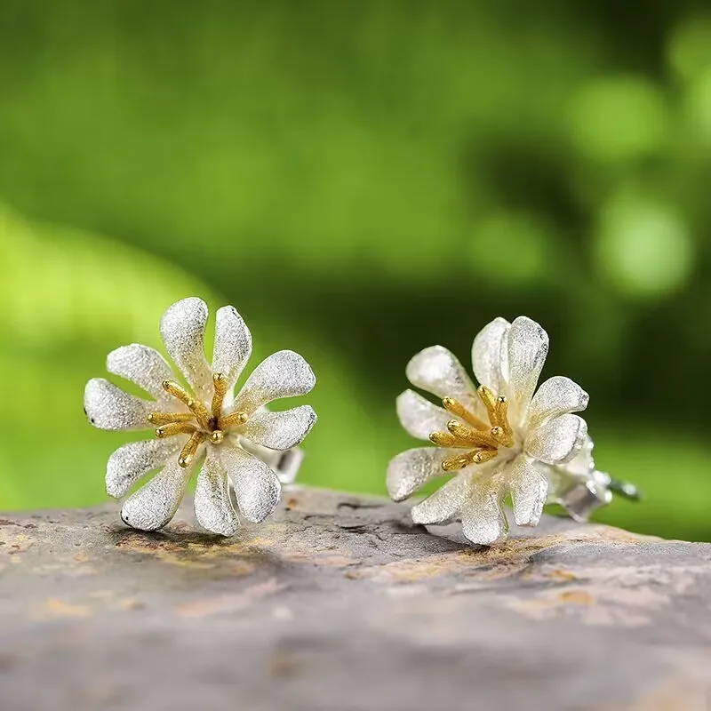 

Moment Delicate Wild Flower Stud EARRINGS 2020 New Arrival Real 925 Sterling Silver Earrings for Women Fine Jewelry