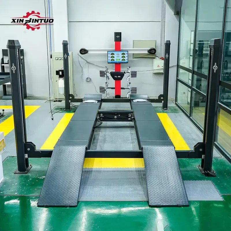 High Quality 4 Post Auto Lift for Car Alignment Car Lift for Workshop With Side Slipping Board