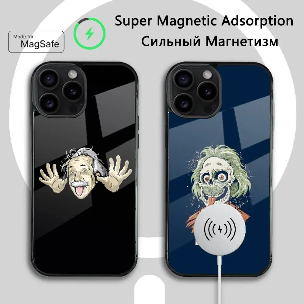 

Art E-Einstein Funny Phone Case For iPhone 16 15 14 13 12 11 Plus,Pro,Max Mini Magsafe Magnetic Wireless Charging