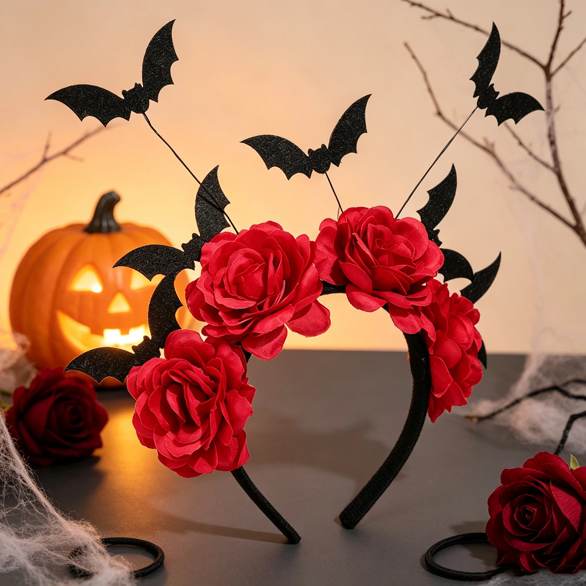 Halloween Red Rose Bat Headban - Cosplay Bat Prop recension och pris