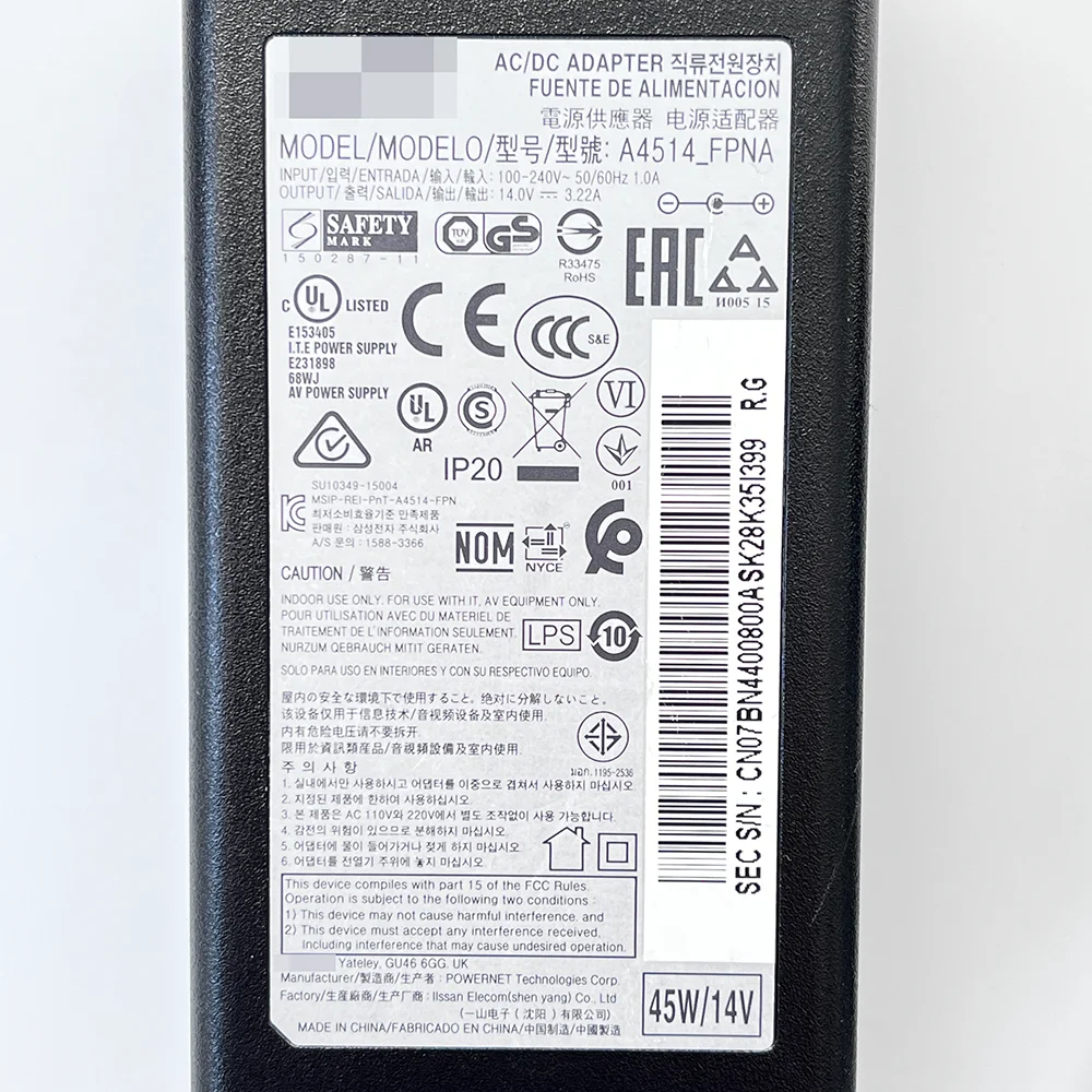 BN44-00800A a4514 _ fpna 45W 14.0V 3.22a Adapter AC ładowarka sieciowa jest dla BN4400800A A4514FPNA LU28E590DS/ZA LC27F591FD LU28E590DS
