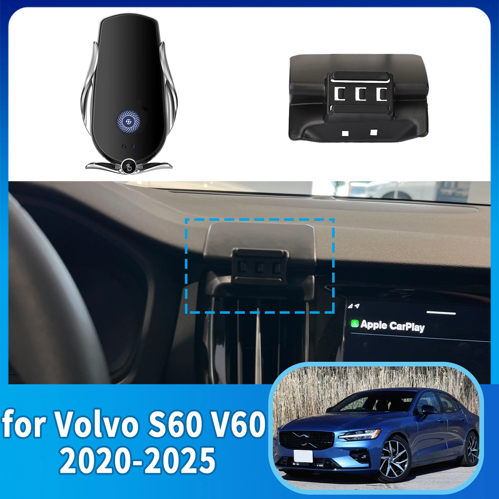 

GPS Bracket Car Mobile Phone Holder for Volvo S60 V60 2020~2025 Navigation Stand Auto Accessories