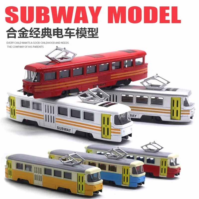 1: 90 alloy tram model, lighting, music, door opening, subway toy, bus, car model, children's toy