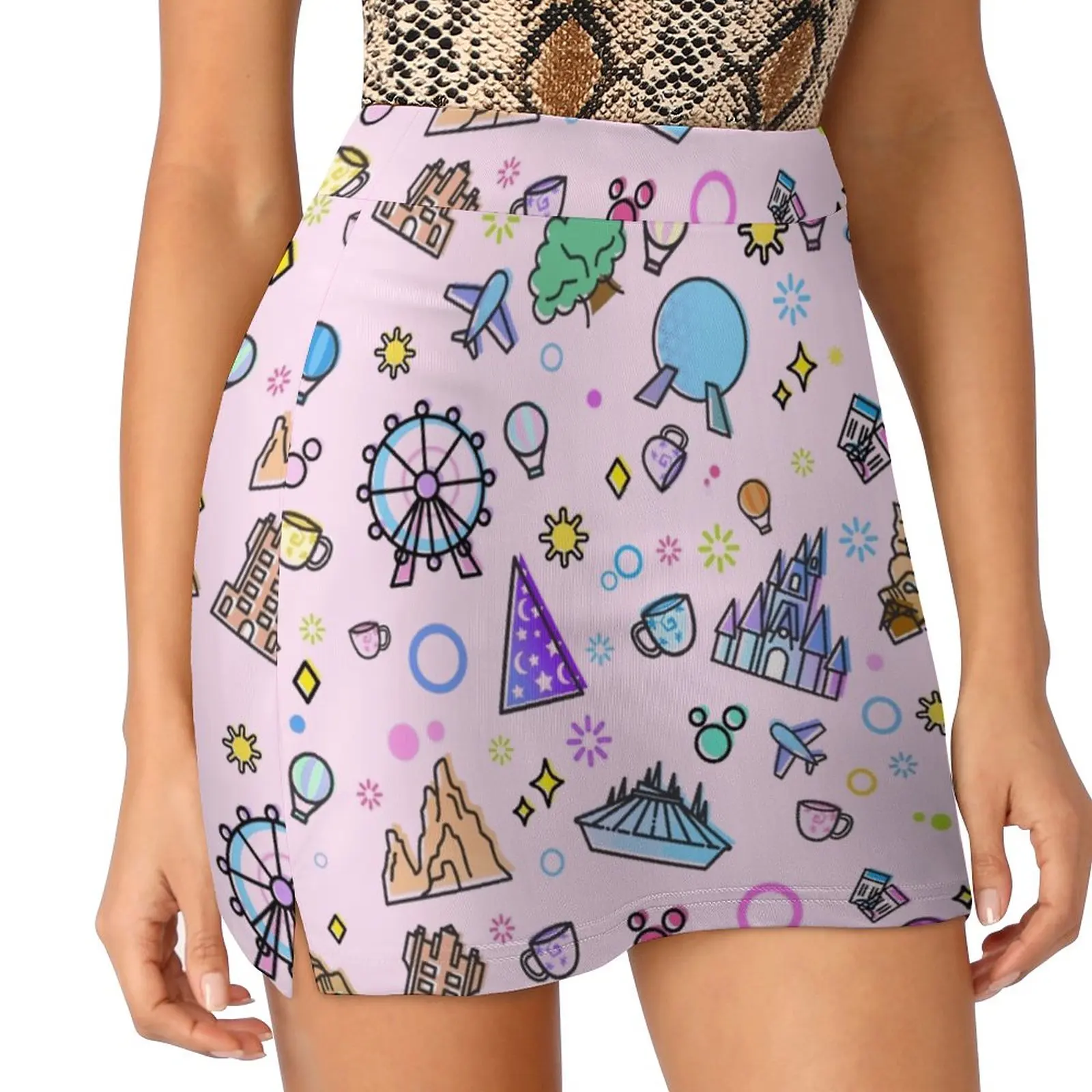 Meet Me At My Happy Place Pink Pattern. Happiest Place On Skirts Woman Fashion 2022 Pant Skirt Mini Skirts Office Short Skirt