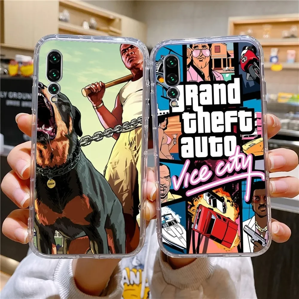 Rockstar Gta 5 Grand Phone Case For Xiaomi 11 Redmi Note 11 5G 8T 9A 9 10T Note8Pro Note9 12SUltra Transparent Case