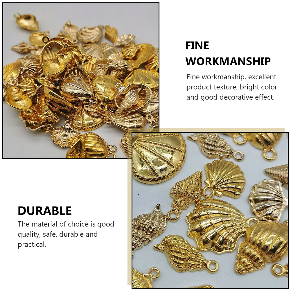 

1Pack Gold Shell Alloy Pendant Bright Charms for DIY Jewelry Making Accessories Simple Semi-Finished Jewelry Decoration