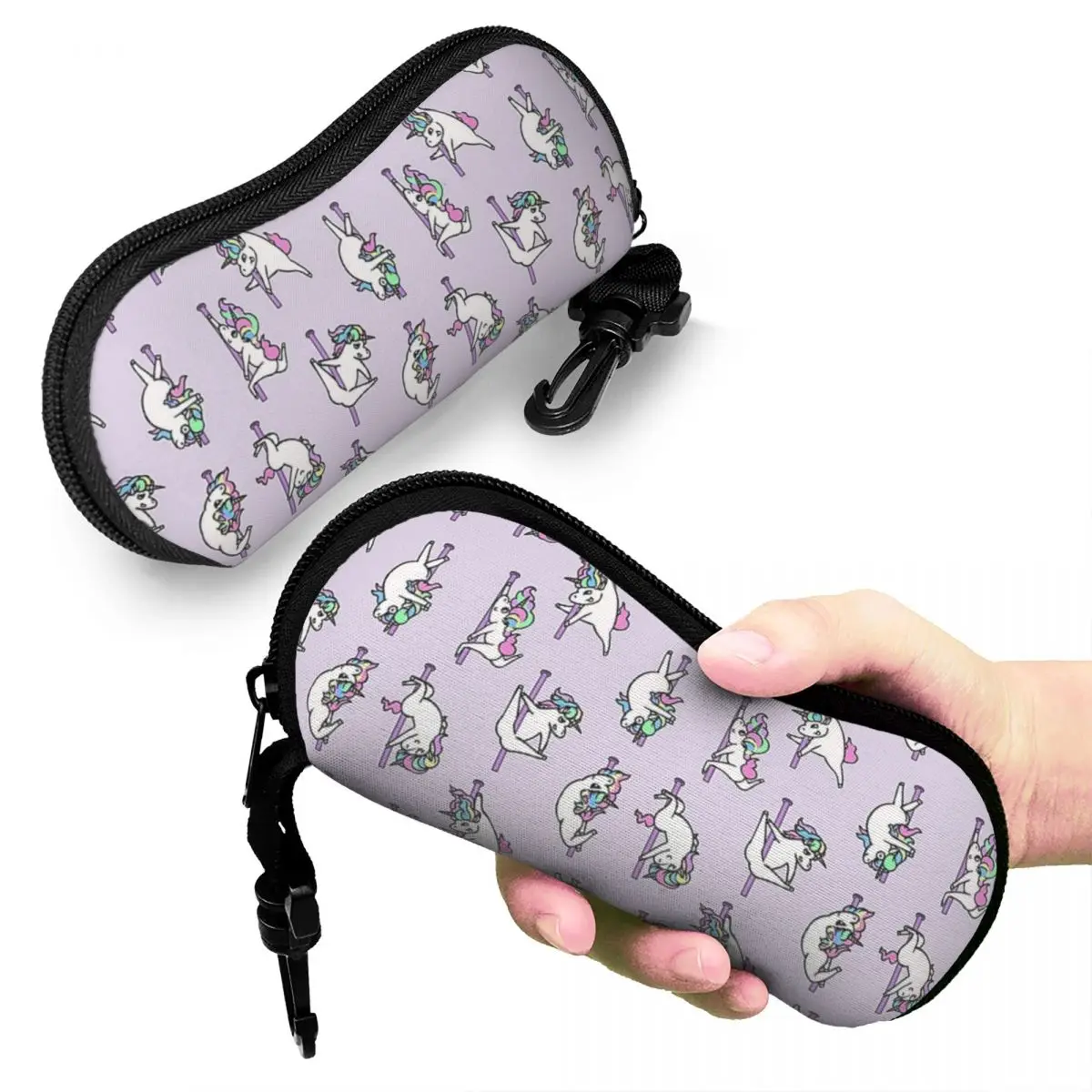 

Unicorn Pole Dancing Club Shell Glasses Case Protector Sunglasses Box Women Men Soft Eyeglass Bag Pouch
