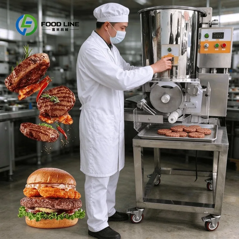 customized mold‑swappable meat‑former burger‑patty‑maker auto forming unit for small‑batch restaurant food‑production