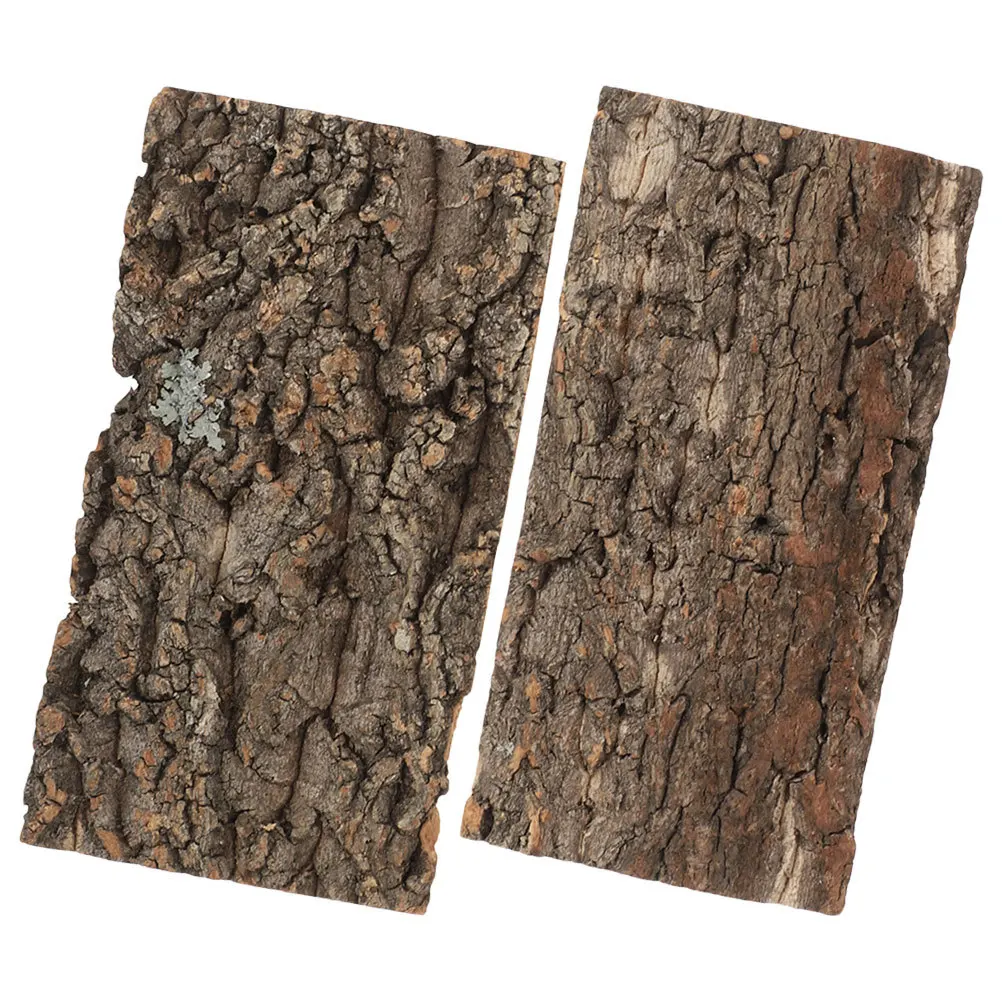 

2Pcs Natural Cork Bark Reptile Bark Decor Terrarium Background Aquarium Landscaping Reptile Tank Supplies Safe Environment
