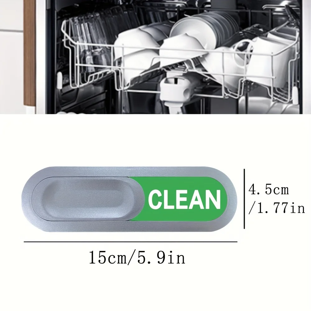 Dishwasher Sticker Set: Oval Clean/Dirty Indicators, Acrylic Screen Print, UV Technology, ABS Finish Strong Magnets & Adhesives.