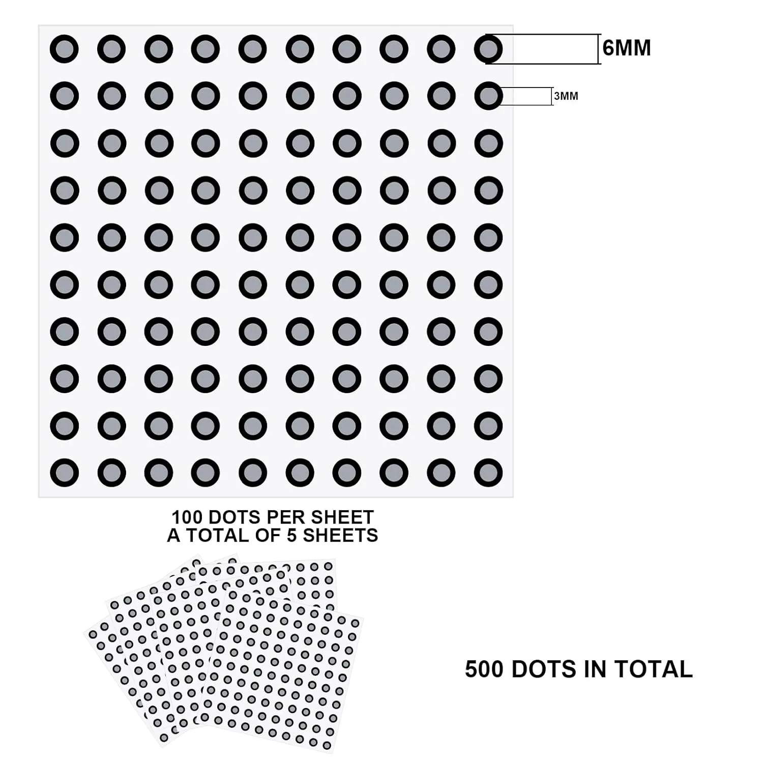 Creality Official 3mm(1 Sheet 120 Dots)and 6mm（1 Sheet 50 Dots) Scanning Marker, Diffuse Reflection Markers for 3D Scanner