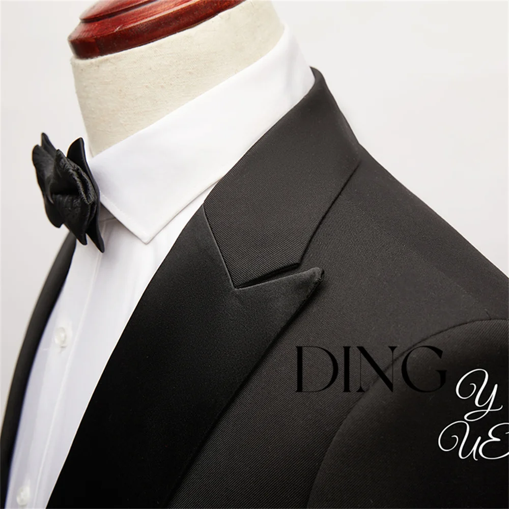 Wedding Suits For Men Shawl Lapel Double Breasted Groom Tuxedos Slim Fit 2 Pieces Groomsmen Prom Blazer Set