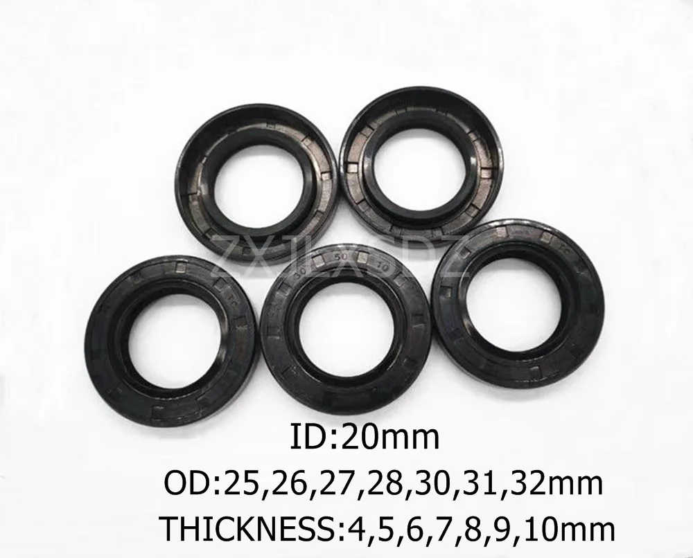 

5/10 Pcs NBR Nitrile Rubber TC Double Lip Oil Seal 20x25x5/7/8 20x26x4/5 20x27x5 20x28x4/5/6/7/8 20x30x5/6/7/8/9/10 20x31x6mm