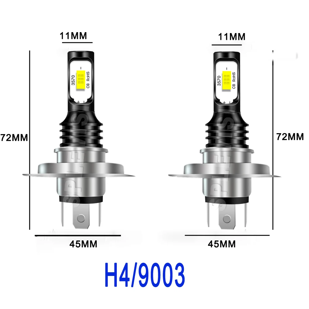 2x H4 Car Light Pure White For Nissan Navara D40 2005 2006 2007 2008 2009 2010 2011 2012 2013 2014 LED Headlight High Low Beam