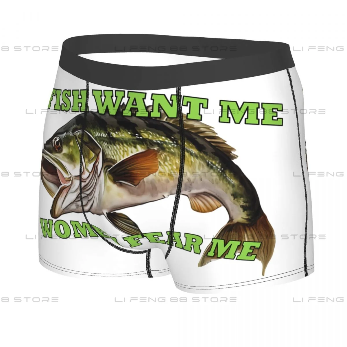 Fish Want Me Women Fear Me Man's Boxer Briefs Underpants Highly Breathable Top Quality Birthday Gifts