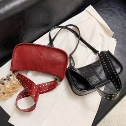 Damska torba na ramię w stylu retro regulowany pasek pod pachami tornister torba na co dzień w stylu Vintage torba pod pachami Crossbody torba na ramię dziewczyna stylowa torebka