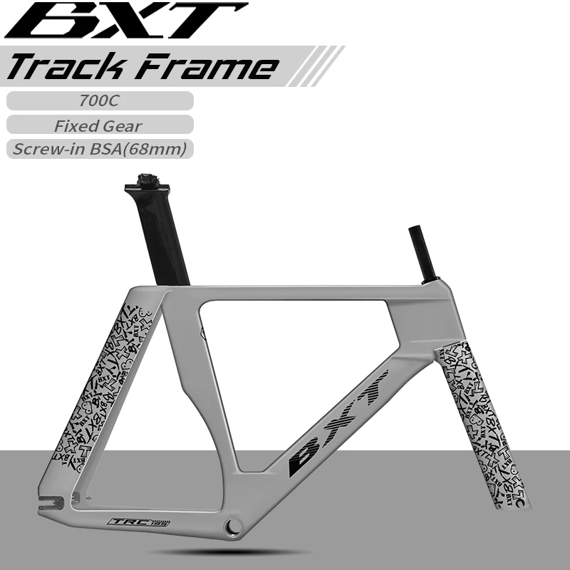 BXT 195 T1000 Carbon Track Frame Fixed Gear Track Bike Carbon Frame Fit 700Cx28C Tire Size XS/S/M/L No Brake