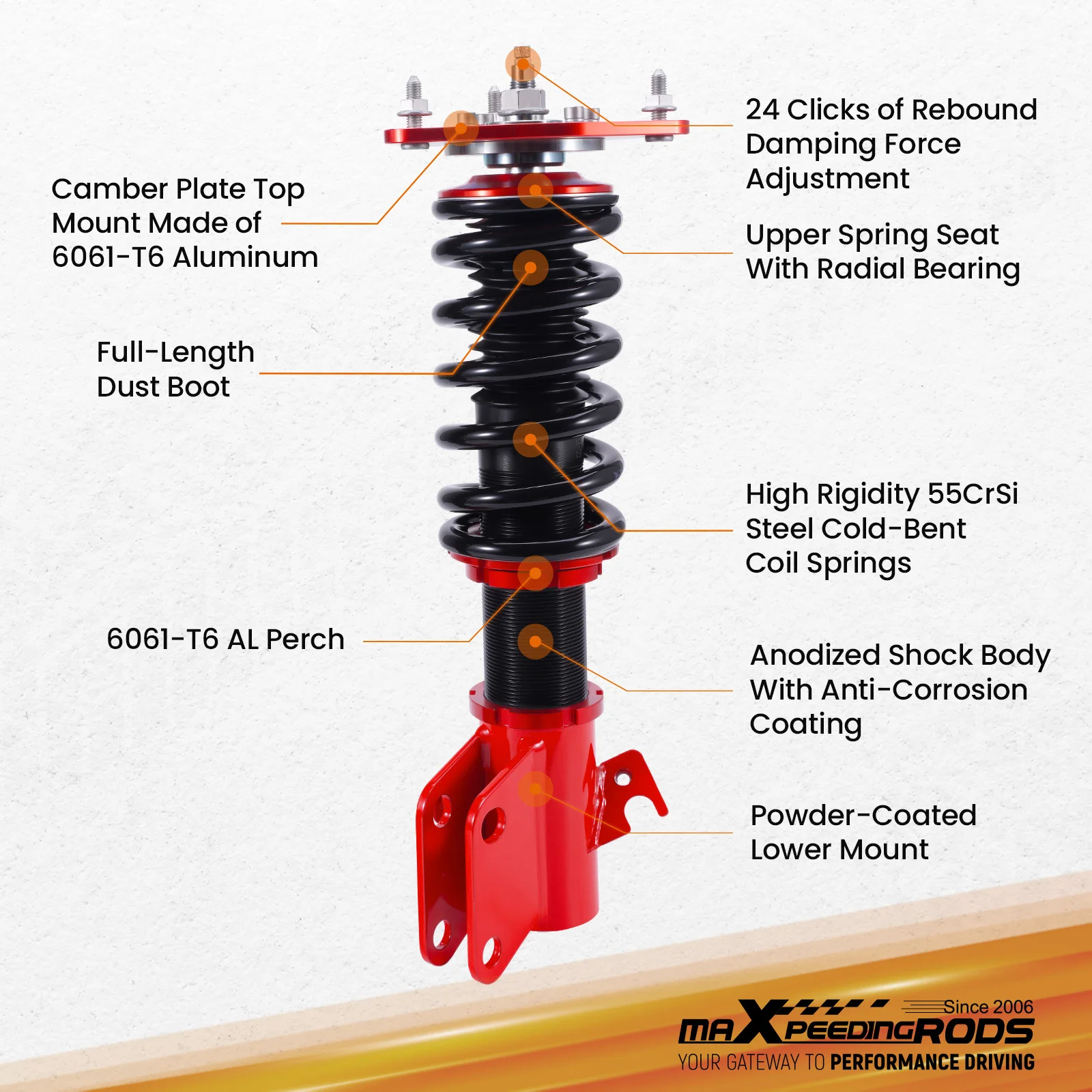Coilover Suspension Kit For Subaru Impreza WRX STI GDB GDA GD9 GGA 2002-2007