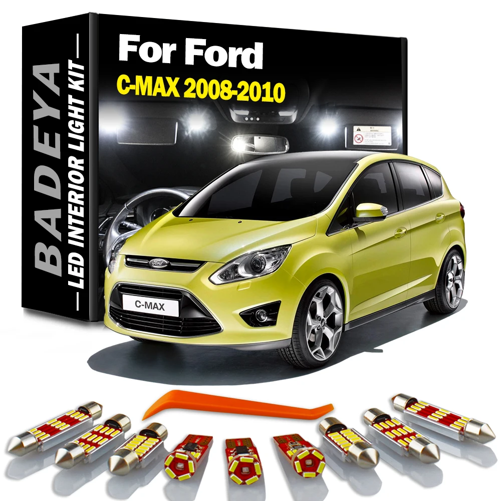 

BADEYA 14Pcs Canbus Indoor LED Bulbs Interior Map Dome Light Kit For Ford C-Max C Max 2008 2009 2010 Signal Lamp Car Accessories