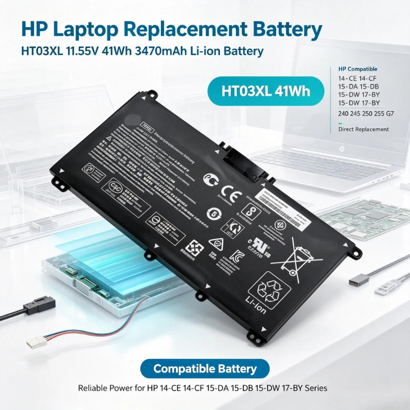 HT03XL 11.55V 41Wh 3470mAh Li-ion Laptop Battery For HP 14-CE 14-CF 15-DA 15-DB 15-DW 17-BY 240 245 250 255 G7