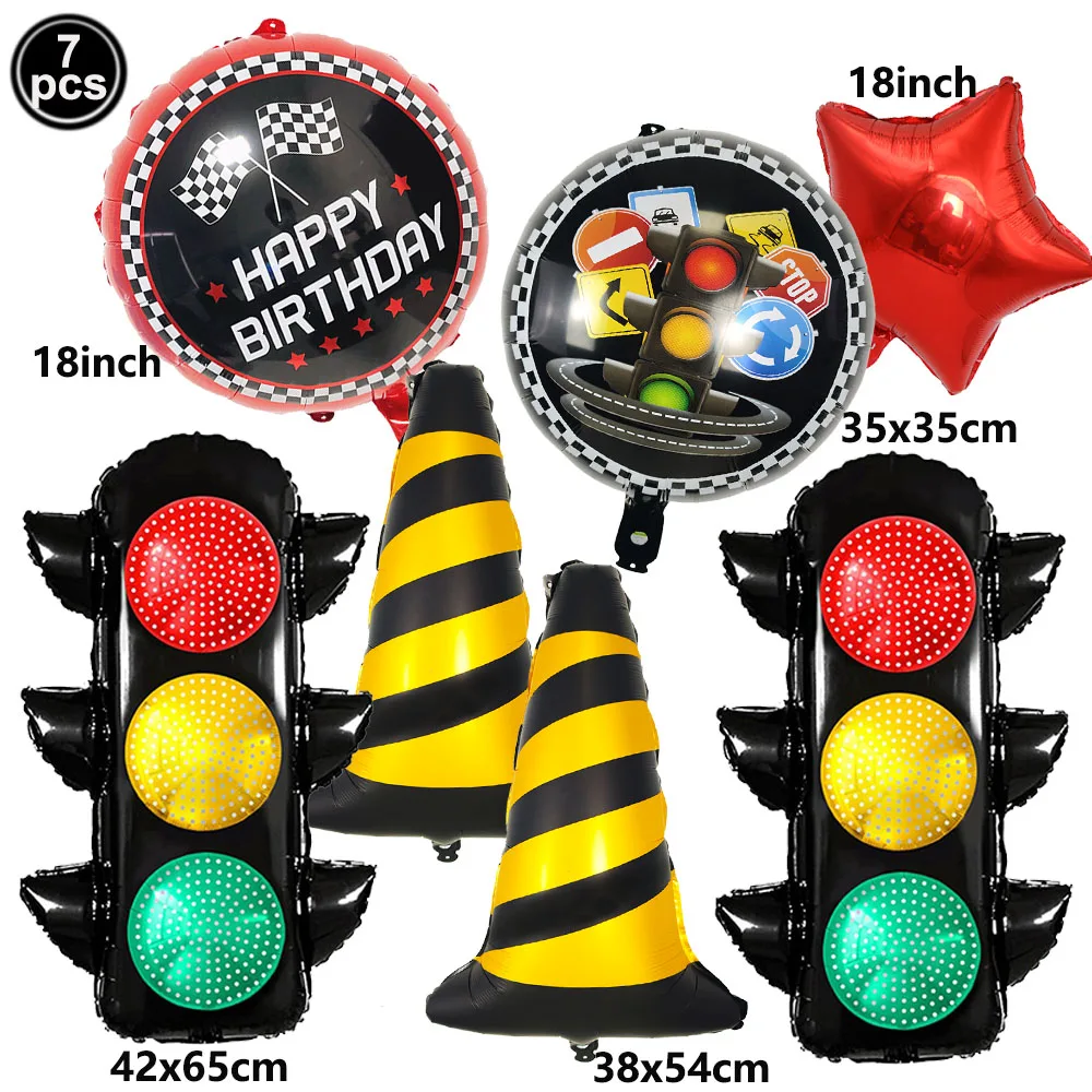 Rennwagen-Partyzubehör, karierte Flaggen, Mini-Verkehrskegel, Rennstrecke, Matte, Tischdecke, Hängeflagge, Rennwagen, Geburtstagsdekorationen