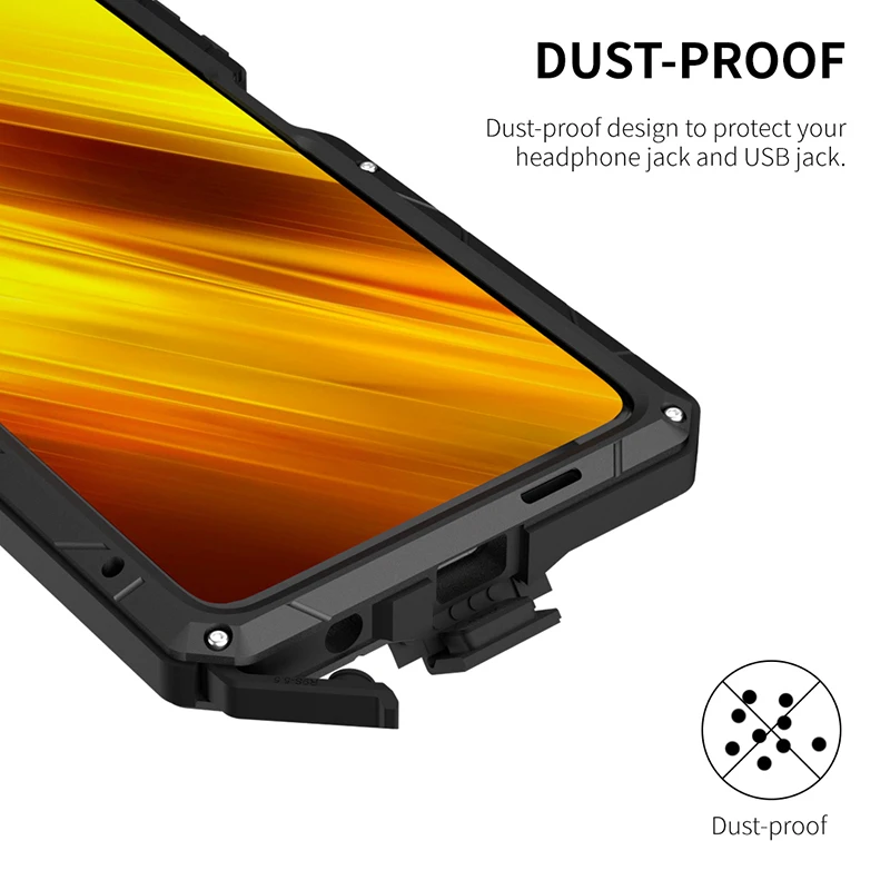 Imatch caso para xiaomi 11 10 10T Note10 Ultra Lite poco x3 nfc proteção resistente armadura à prova de choque de alumínio duro metal casos do telefone móvel nota 10 redmi K40 K30 NOTE 9 8 7 Pro