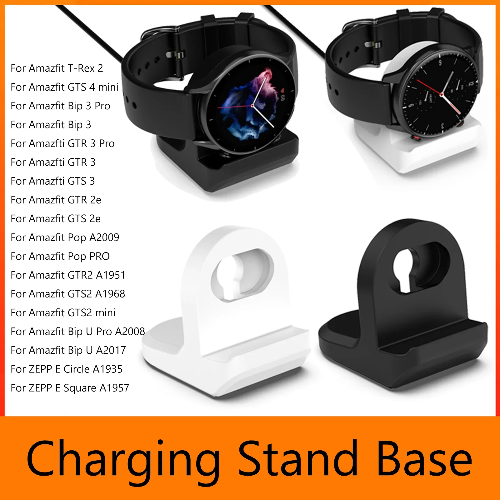 Dock Charger Stand Adapter USB Charging Cable Holder for Amazfit GTR 4 GTS 4 GTS3 GTS2 Mini GTR 3/3pro GTS 2/2e GTR3 GTR2 Bip U