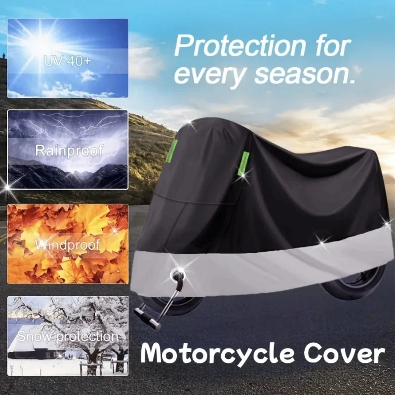 

Motorcycle Hood All Season Protection Thick UV Protection Weather Resistance Motorcycle Cover Rainproof Dustproof Bike Covers