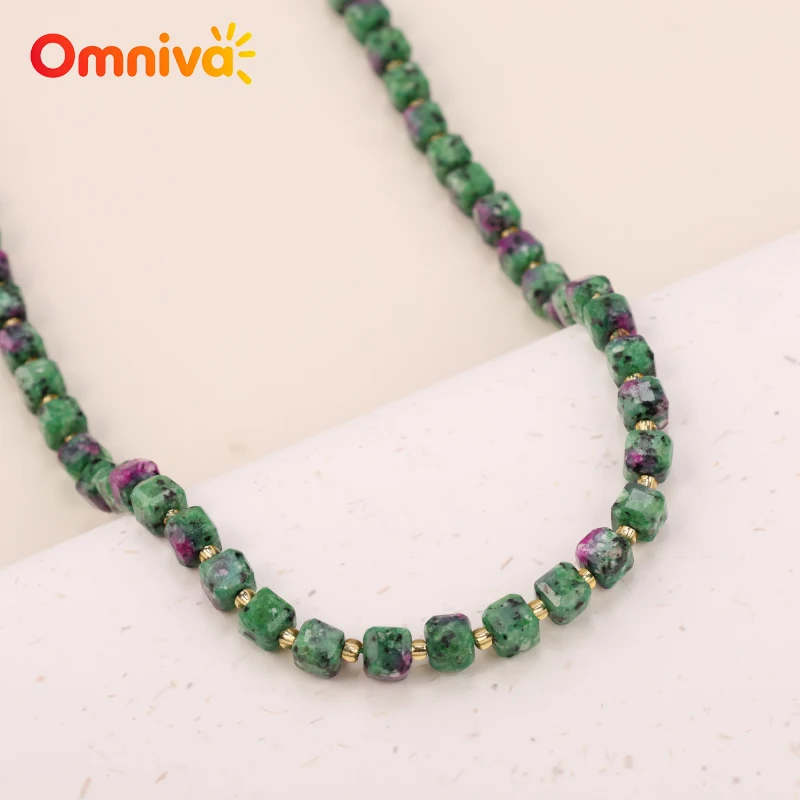 Faceted ruby in zoisite Natural Stone spacer beads DIY jewelry Bracelets accessories For Jewelry Making 15 '' Wholesale 6/8/10MM image 4
