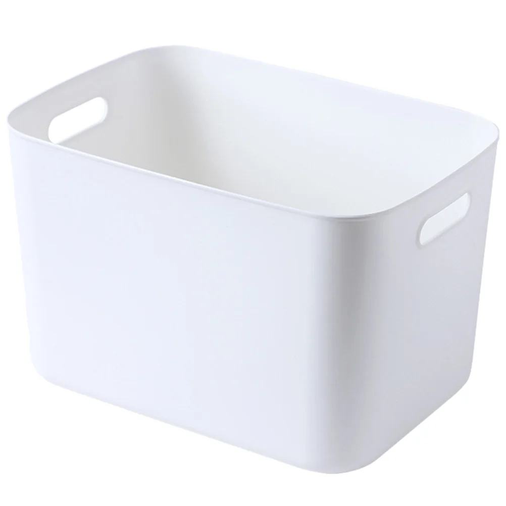 

Home Storage Basket Snack Organizer Box Large Capacity Plastic with Two Holes Design for Easy Moving Table Sundries