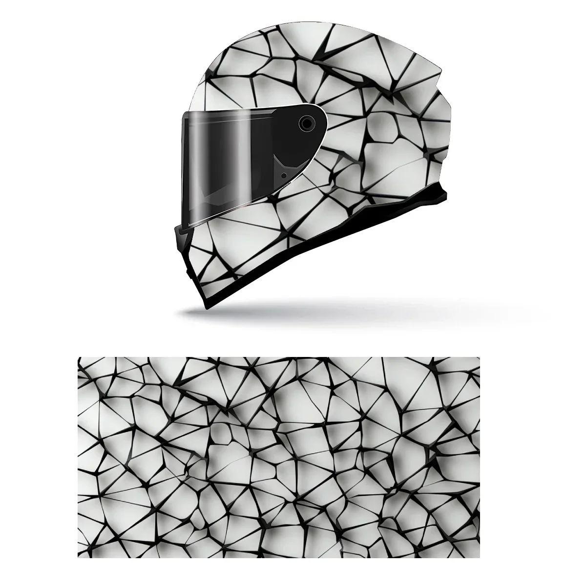 

Abstract Low Poly Mesh Lines Full Helmet Wrap Sticker Motorcycle Helmet Racing Graphic Decal Vinyl Wrap Helmet Decor Sticker