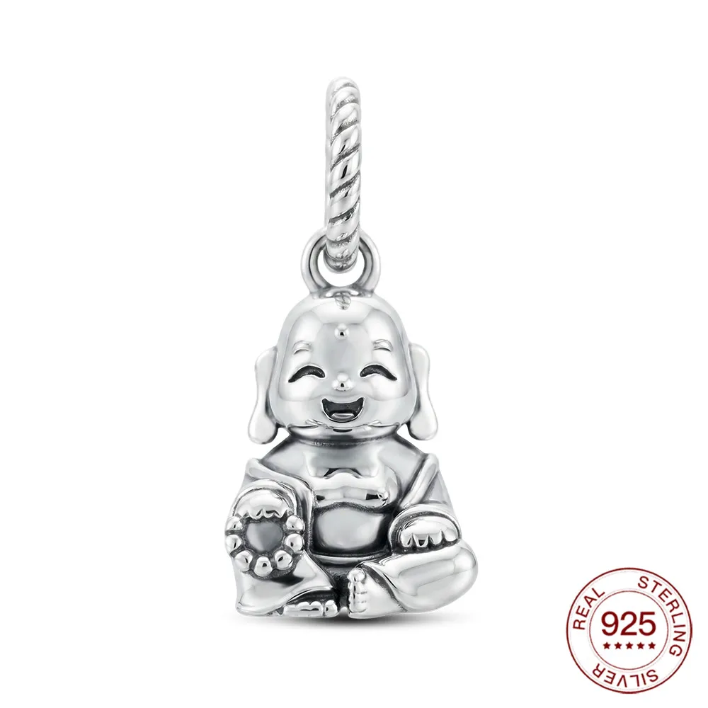 Neue 925 Sterling Silber Charms Buddhistischer Glücksbringer Maitreya Anhänger Schmuckherstellung für Original-Armband Damenschmuck DIY Geschenke