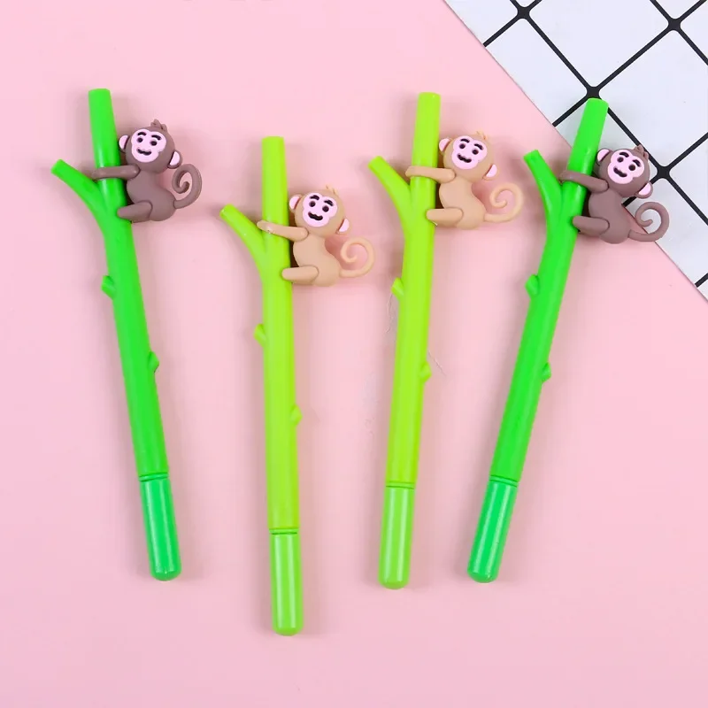 

50PCS Creative Stationery Cute Cartoon Monkey Climbing Trees Gel Pen Animal 0.5mm Black Ball Pen Prizes Kawaii School Supplies