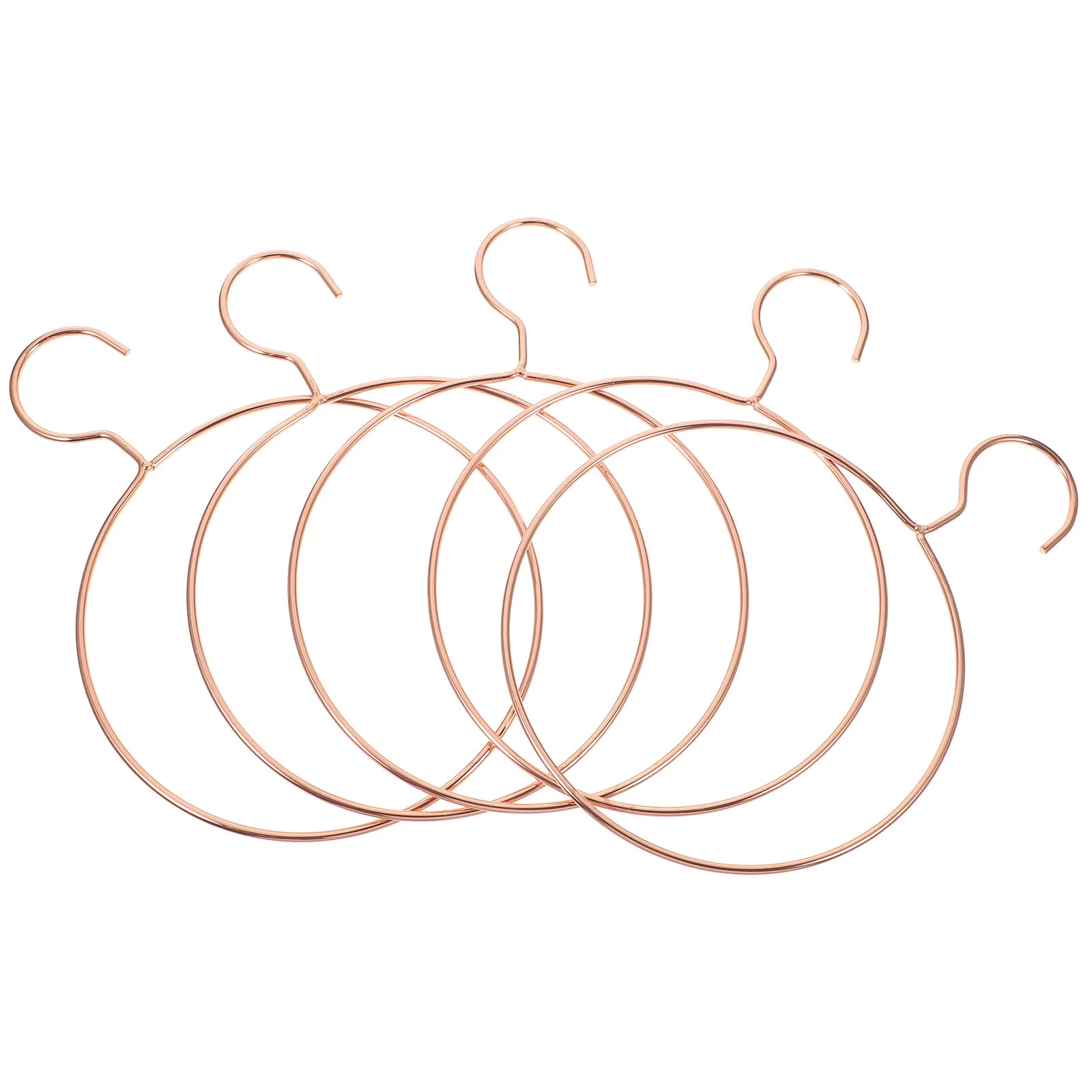 5 Pcs Hangers for Clothes Round Gold Scarves Rounded Pants Rack Scarf Golden Circular Travel