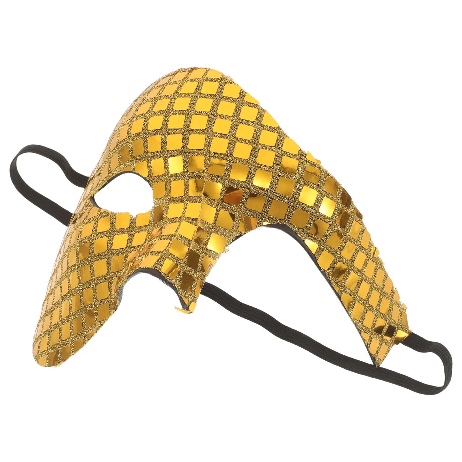 Half Face Disco Mirror Mask Venetian Masquerade Glitter Mask Halloween Party Festival Costume Accessory Halloween Cosplay Props