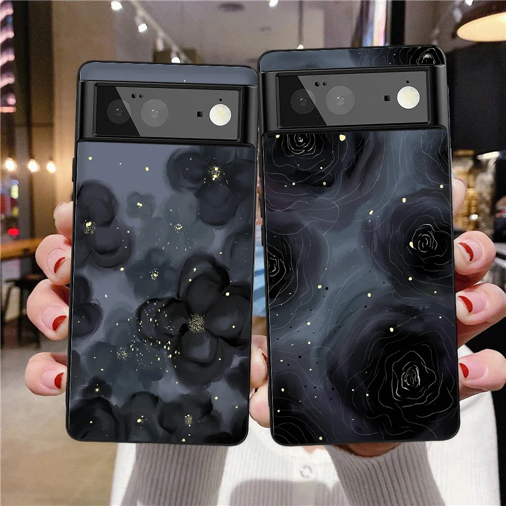 Funda de teléfono Floral estético para Google Pixel 8, 7a, 7Pro, 7, 6a, 6, 6Pro, 5, 5a, 5G, 4XL, 4, 2, 3XL, 3, 3a, 3aXL, 4a, Fundas de silicona de lujo