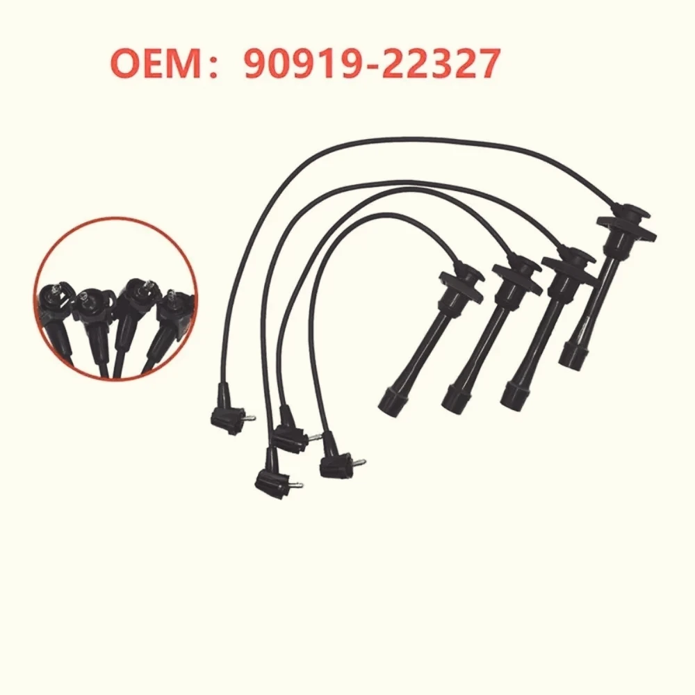 ZF-J1 Ignition Cable Spark Plug 4X Set 90919-22327 9091922327 For Toyota Corolla 1.6L 1.8L 1993- 1997 Wear Parts