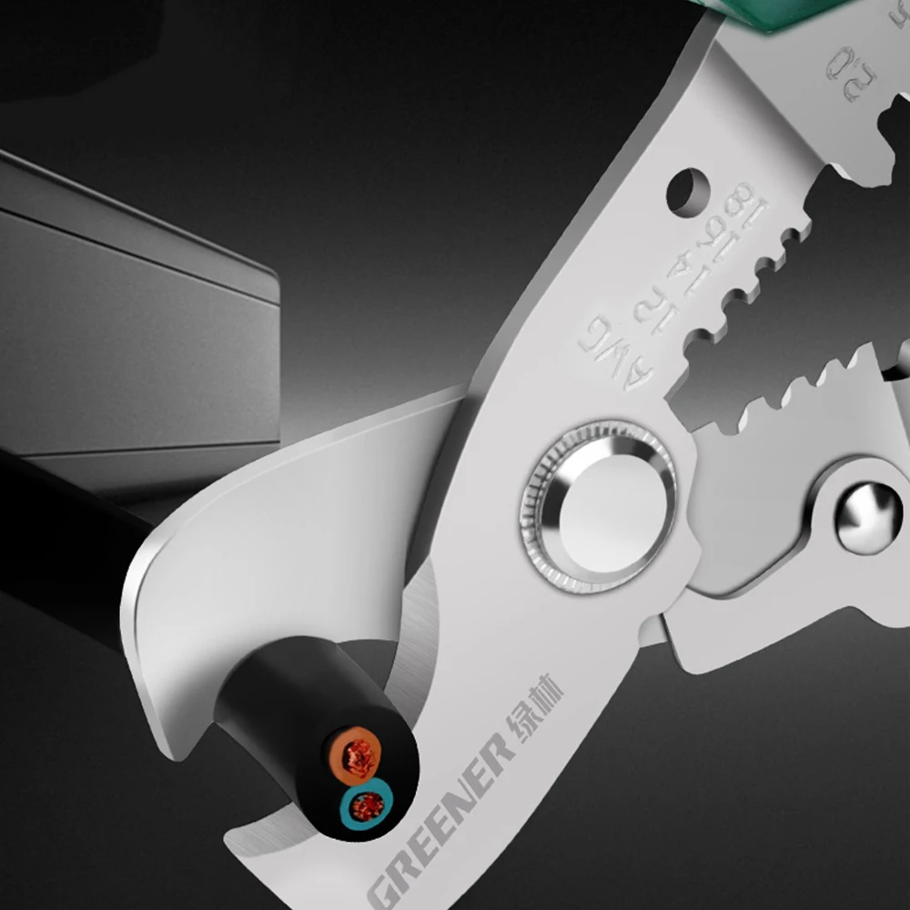 มัลติฟังก์ชั่น Wire Strippers สแตนเลสช่างไฟฟ้าเครื่องมือเครื่องตัดลวดสายกรรไกรตัดสายไฟ CRIMPING คีม