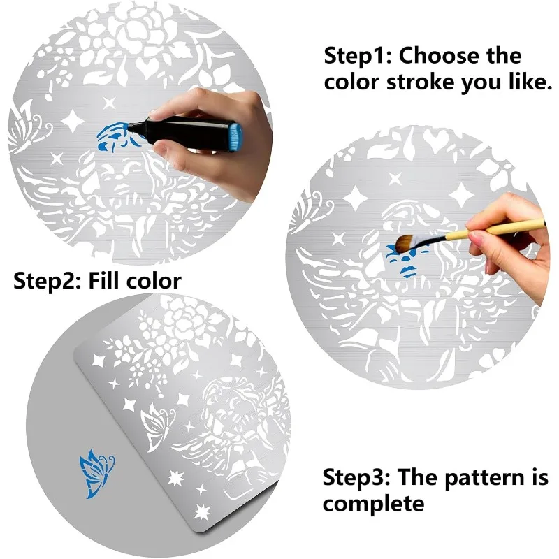 1pc Sea Waves Stencils Metal Drawing Painting Template Reusable Ocean Wave Pattern Stainless Steel Stencils for Scrapbooking