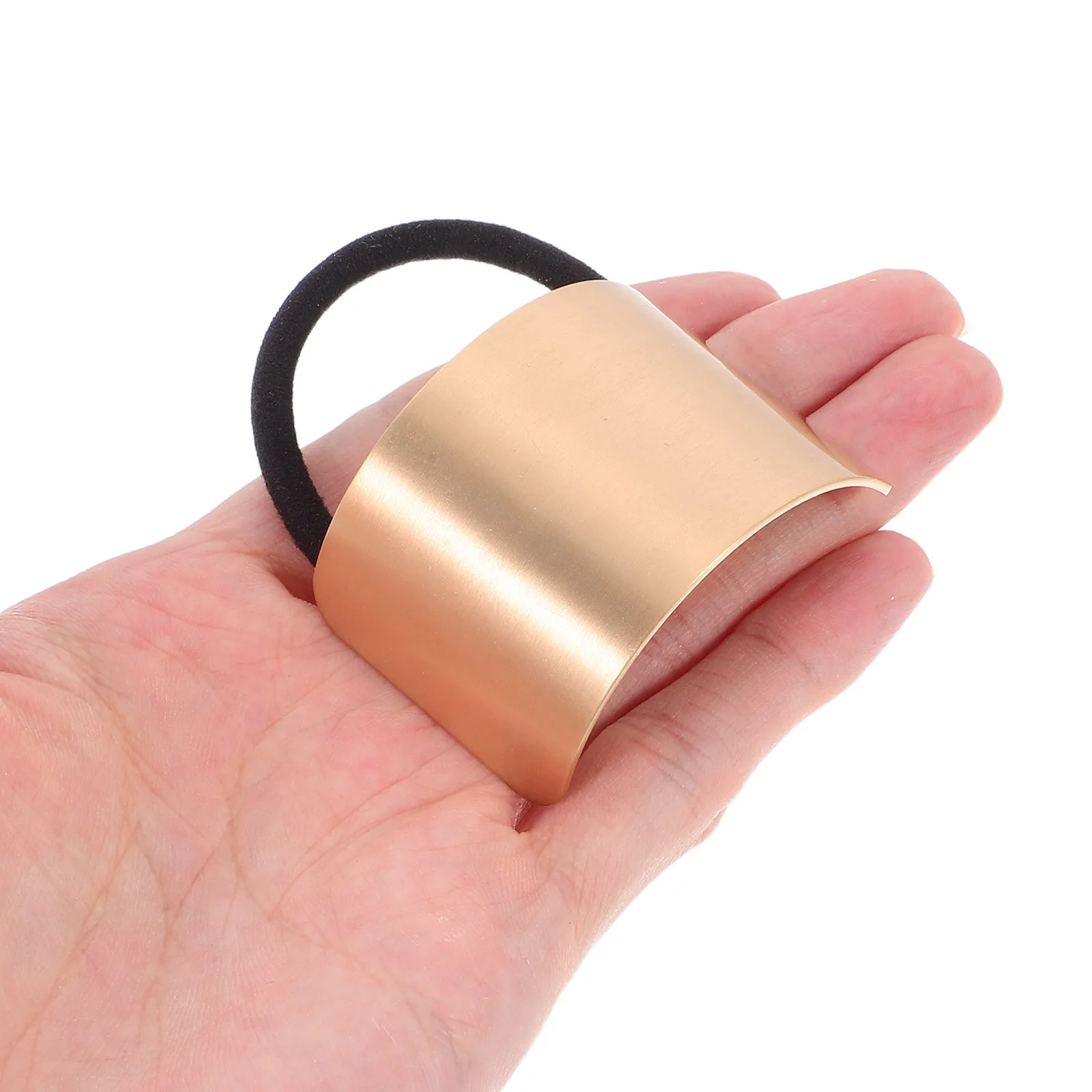 

2 шт. резинки для волос из сплава, полированные, эластичные, для женщин и девочек, стильные, для повседневного использования, серебристые, золотистые